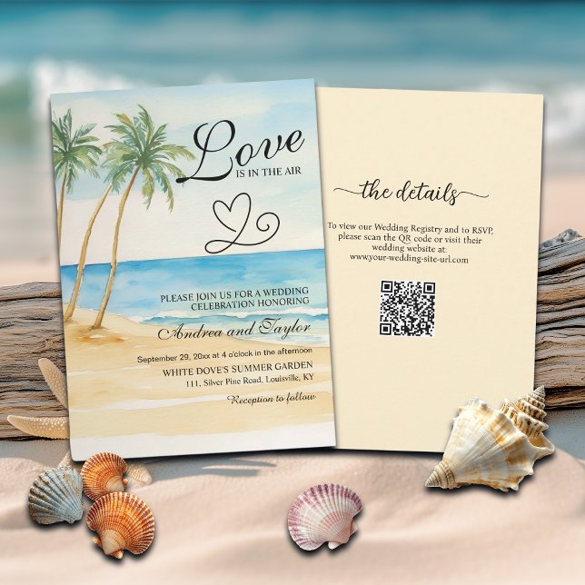 Convites All in One Love está no Air QR Code Wedding (Criador carregado)
