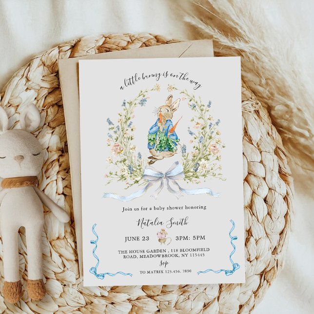Convites All in One Peter Rabbit Bunny QR Baby Shower  (Criador carregado)