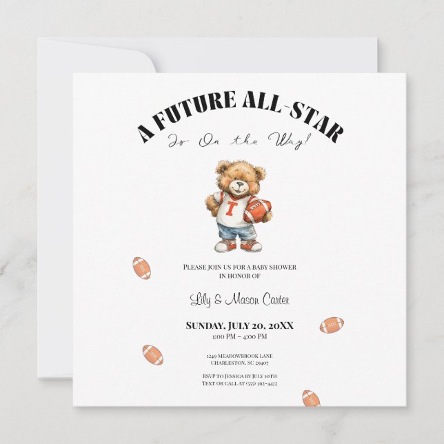 Convites All-Star Baby Shower Invite | Future All-Star (Frente)