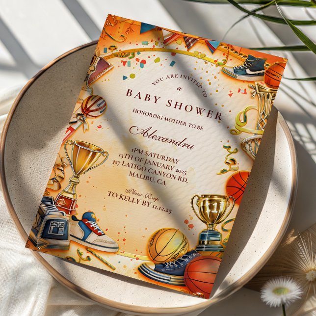 Convites All Star Basketball Baby Shower (Criador carregado)
