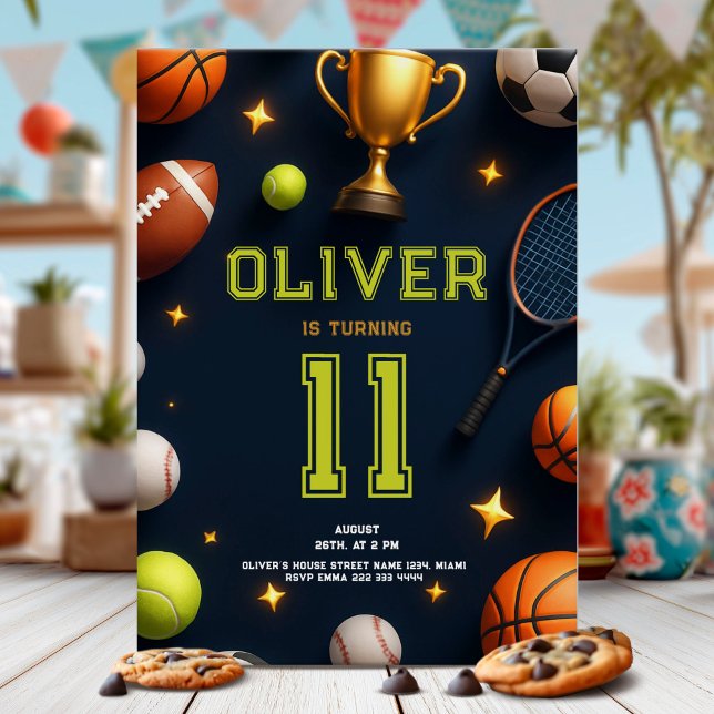 Convites All Star Sports Birthday Party (Criador carregado)