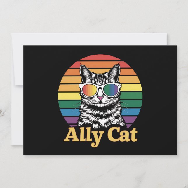 Convites Ally Cat LGBT Sinalizador LGBTQ Gift (Frente)