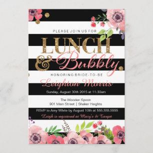 Convites Almoço & chá de panela borbulhante do branco do