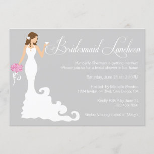 Convites Almoço cinzento chique da dama de honra