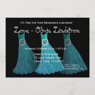 Convites Almoço da dama de honra ou vestidos azuis da