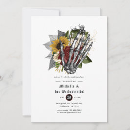 Convites Almoço das Damas de Honor Floral Gótico Rústico de