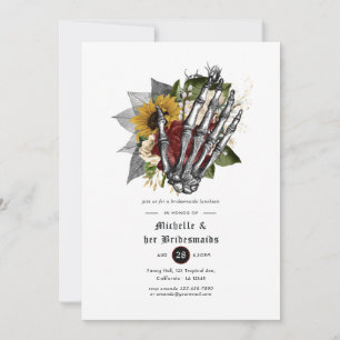 Convites Almoço das Damas de Honor Floral Gótico Rústico de