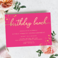 Almoço de aniversário Dourado rosa quente