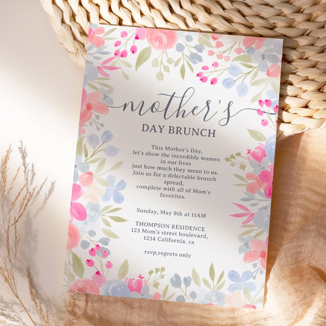 Convites Almoço de dias de as mães de flores silvestres pas (Criador carregado)