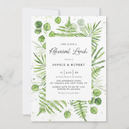 Convites Almoço de ensaio de Ferns e Eucalyptus com Aquarel