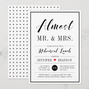 Convites Almoço de Ensaios de Casamento com Tipografia Mode