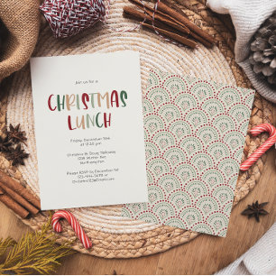 Convites Almoço de Natal Colorido Festivo