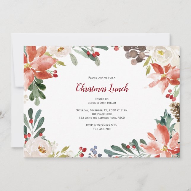 Convites Almoço de Natal, Festa de Férias (Frente)