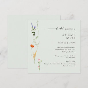 Convites Almoço de Noiva com Floral em Aquarela de Verão