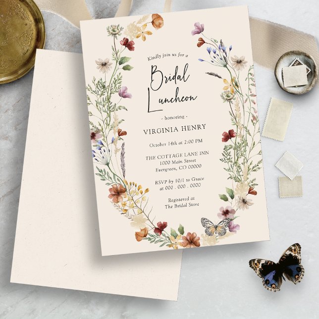 Convites Almoço de Noiva Floral Boho (Criador carregado)