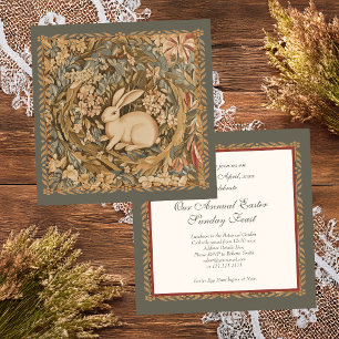 Convites Almoço de Páscoa Coelho de Cottagecore Elegante