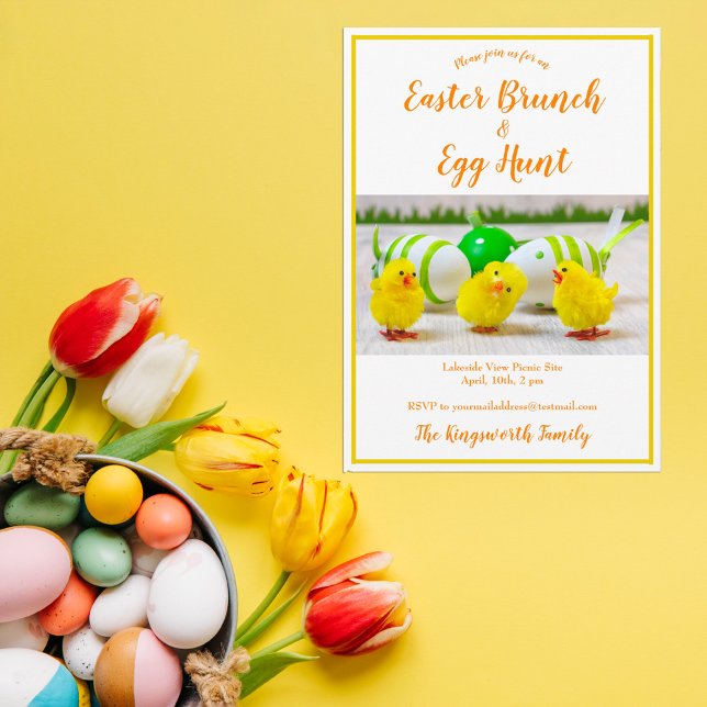 Convites Almoço de Páscoa moderna e caça aos ovos personali (Criador carregado)