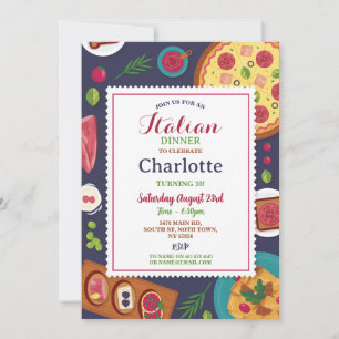 Convites Almoço de pizza de Festa de aniversário Jantada it