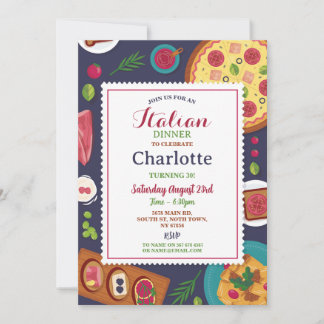 Convites Almoço de pizza de Festa de aniversário Jantada it