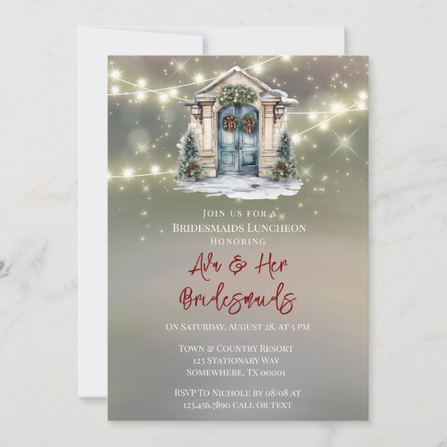 Convites Almoço de Pontas Leves do Decor Vermelho Verde (Frente)