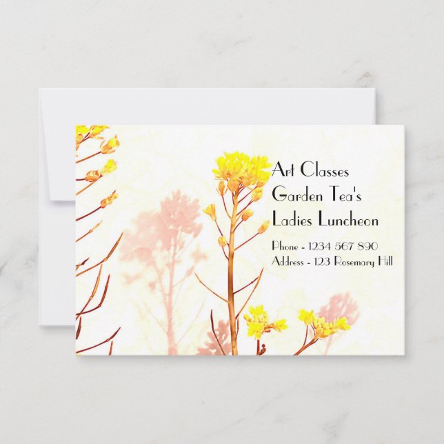 Convites Almoços de Senhoras das Classes de Arte Chá de Jar (Frente)