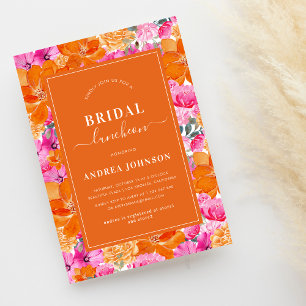Convites Almofada Bridal Rosa Laranja Vibrante Jardim de Ve
