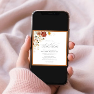 Convites Almofada de Bridal Elegante Laranja Floral