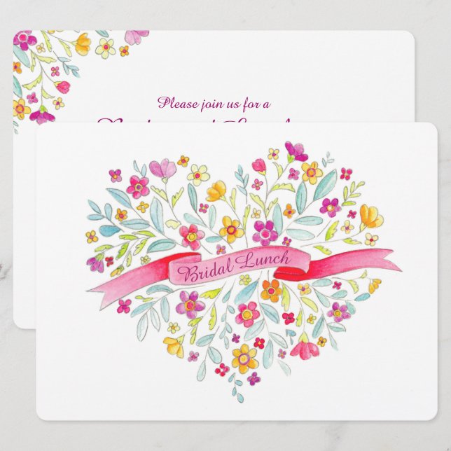 Convites Almofada de Buquê de flor cardíaca (Frente/Verso)