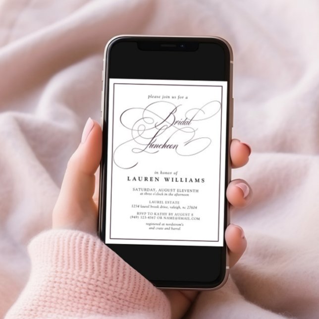 Convites Almofada de Caligrafia Púrpura Elegante (Criador carregado)