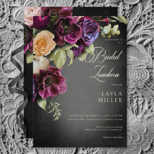 Convites Almofada Floral Bridal Negra Escura