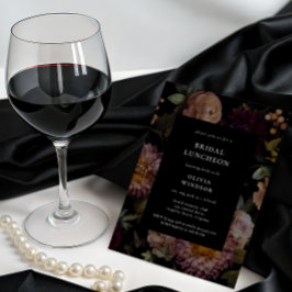 Convites Almofada Floral Preta Escura e Moody