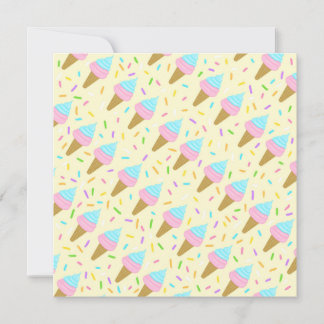 Convites Almofada fofa com estampa contínua de sorvetes