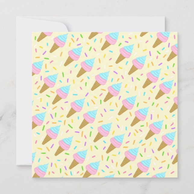 Convites Almofada fofa com estampa contínua de sorvetes (Frente)