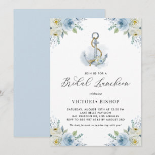 Convites Almofada Náutica e Flores Azuis