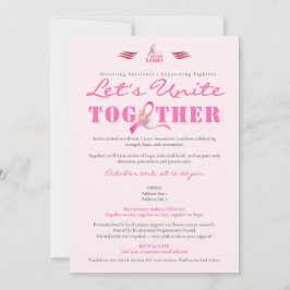 Convites Almofada rosa de sensibilização para o Cancer da F