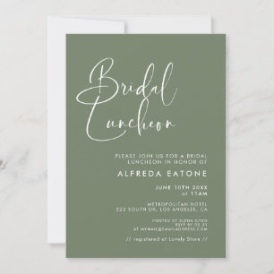Convites Almofada verde-Bridal elegante e moderna