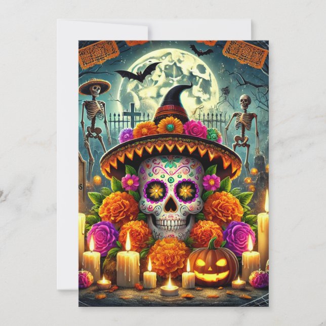 Convites Almofadas Felizes de Rato Halloween  (Frente)
