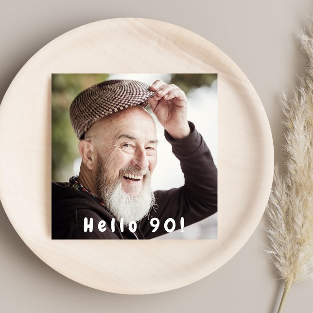 Convites Alô de festa de aniversário de foto 90 cara preto (Criador carregado)