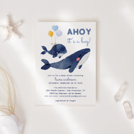 Convites Alô! É um Menino! Aquarela Azul Baby Shower