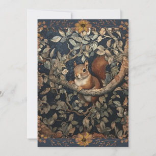 Convites Alô lá Esquilo Vermelho numa Árvore