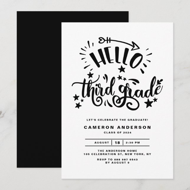 Convites Alô Terceiro Grau | Graduação do segundo grau em p (Frente/Verso)