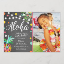Aloha a festa de aniversário tropical convida