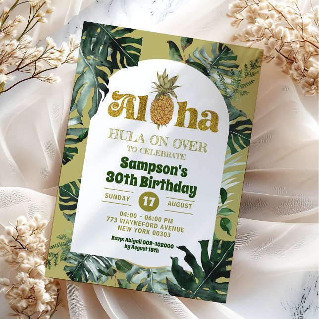 Convites Aloha Abacaxi Tropical Aloha Aloha, Jungle (Criador carregado)