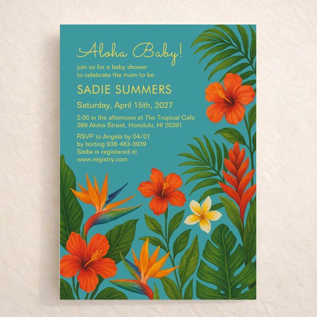 Convites Aloha Baby! Chic Tropical Baby Shower (Criador carregado)