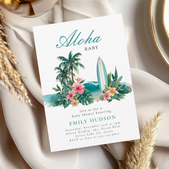 Convites Aloha Baby Hawaiian Chá de fraldas (Criador carregado)