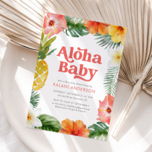 Convites Aloha Baby Tropical Chá de fraldas