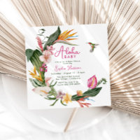 Aloha Baby Tropical Floral Wreath Chá de fraldas