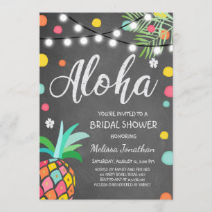 Convites Aloha Chá de panela tropical convidando Hawaii Lua