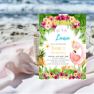 Convites Aloha É uma Festa de aniversário da Luau Girl