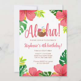 Convites Aloha, festa de aniversário havaiana